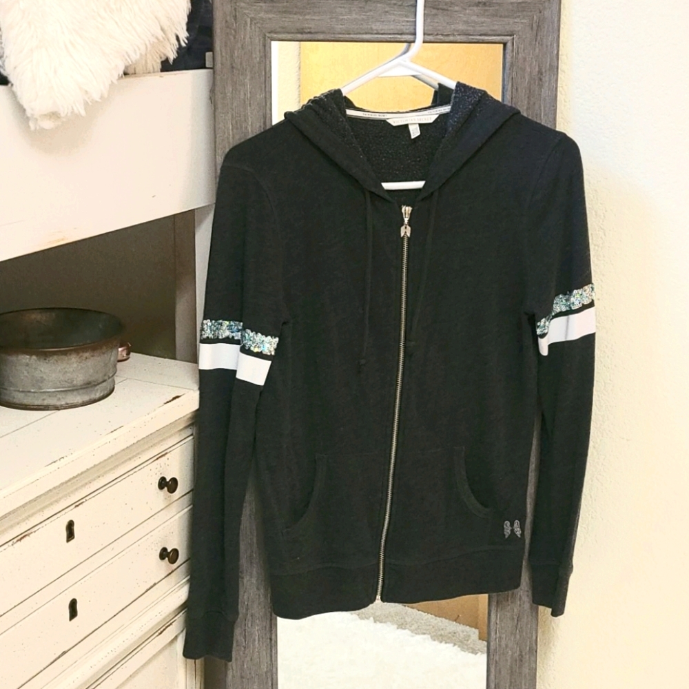 Victoria's Secret Full Zip Up Sequin Hoodie